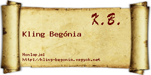 Kling Begónia névjegykártya