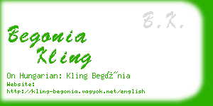 begonia kling business card